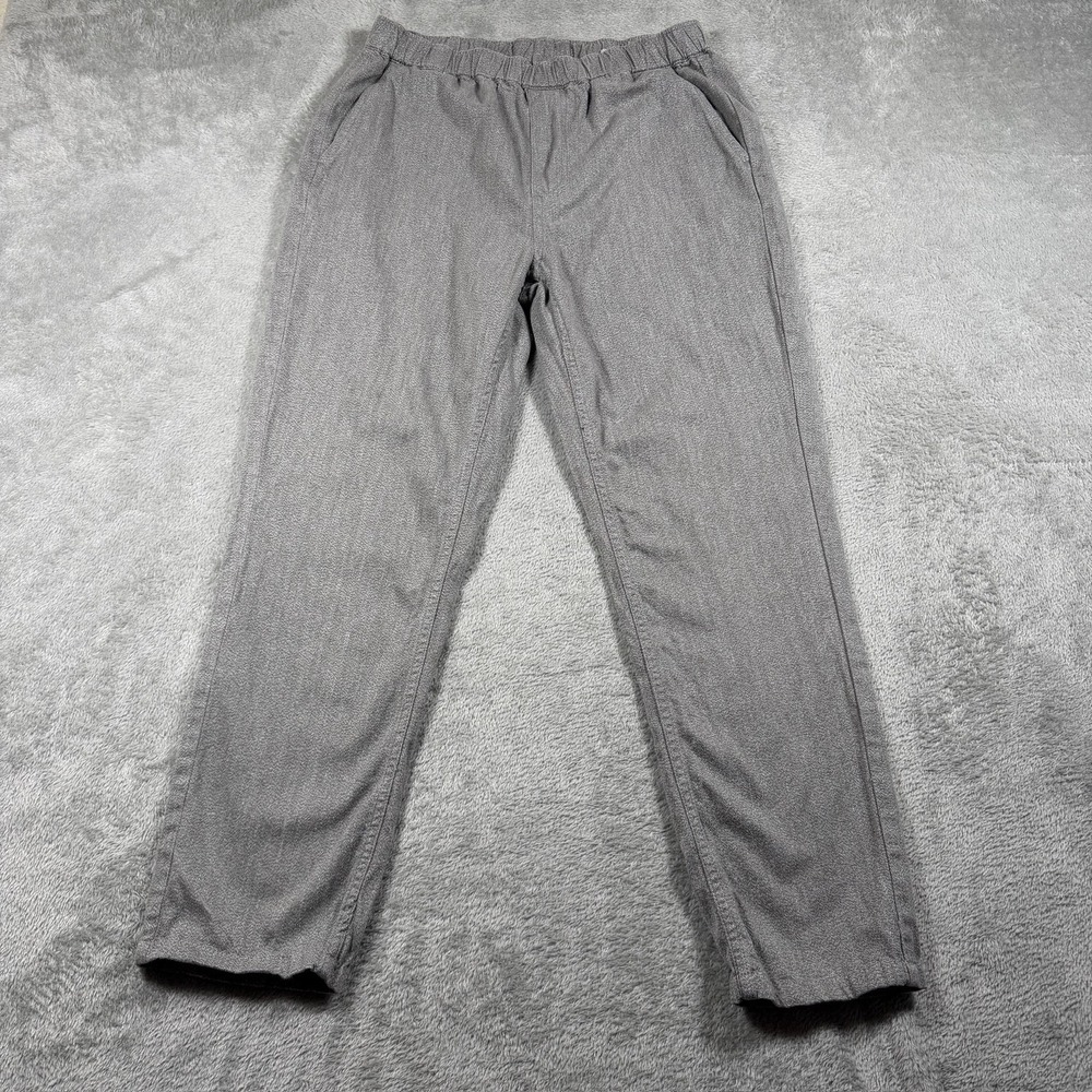 Outerknown‎ Verano Beach Pants Mens Small Gray Herringbone Hemp Cotton Jogger